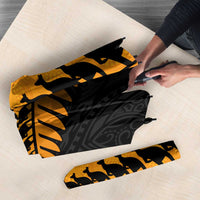 Australia New Zealand Rugby Umbrella Gold Aboriginal Wallabies and Maori Black Fern - Polynesian Pride