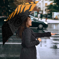 Australia New Zealand Rugby Umbrella Gold Aboriginal Wallabies and Maori Black Fern - Polynesian Pride