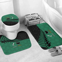 Australia New Zealand Rugby Bathroom Set Green Aboriginal Wallabies and Maori Black Fern - Polynesian Pride
