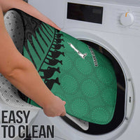 Australia New Zealand Rugby Bathroom Set Green Aboriginal Wallabies and Maori Black Fern - Polynesian Pride