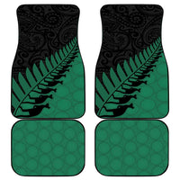 Australia New Zealand Rugby Car Mats Green Aboriginal Wallabies and Maori Black Fern - Polynesian Pride