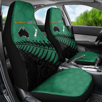 Australia New Zealand Rugby Car Seat Cover Green Aboriginal Wallabies and Maori Black Fern - Polynesian Pride