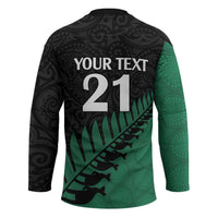 Australia New Zealand Rugby Custom Hockey Jersey Green Aboriginal Wallabies and Maori Black Fern LT9 - Polynesian Pride