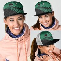 Australia New Zealand Rugby Mesh Trucker Cap Green Aboriginal Wallabies and Maori Black Fern - Polynesian Pride