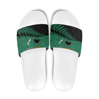 Australia New Zealand Rugby Slide Sandals Green Aboriginal Wallabies and Maori Black Fern - Polynesian Pride