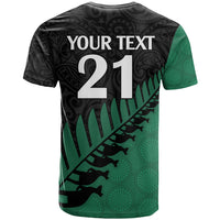 Custom Australia Wallabies and Aotearoa Rugby T Shirt Kangaroo Black Fern Maori Green Vibe LT9 - Polynesian Pride