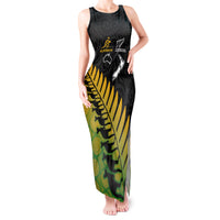Australia Wallabies and Aotearoa Rugby Tank Maxi Dress Kangaroo Black Fern Maori Gradient Vibe LT9 Women Gradient - Polynesian Pride