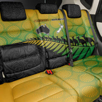 Australia New Zealand Rugby Back Car Seat Cover Gradient Aboriginal Wallabies and Maori Black Fern - Polynesian Pride