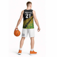 Australia New Zealand Rugby Basketball Jersey Gradient Aboriginal Wallabies and Maori Black Fern - Polynesian Pride