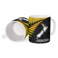 Australia New Zealand Rugby Ceramic Mug Gradient Aboriginal Wallabies and Maori Black Fern - Polynesian Pride