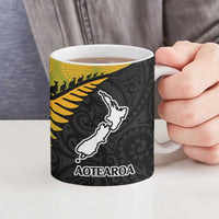 Australia New Zealand Rugby Ceramic Mug Gradient Aboriginal Wallabies and Maori Black Fern - Polynesian Pride