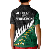 South Africa and Aotearoa Rugby Kid Polo Shirt Springboks Black Fern Maori Vibe LT9 - Polynesian Pride