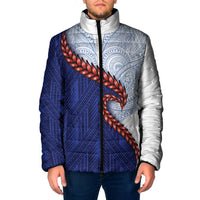 Ula Fala Red Samoa Chief Padded Jacket Samoan Art Black Tribal