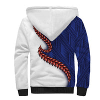 Ula Fala Red Samoa Chief Sherpa Hoodie Samoan Art Black Tribal