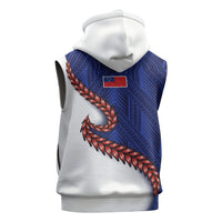 Ula Fala Red Samoa Chief Sleeveless Zip Hoodie Samoan Art Black Tribal