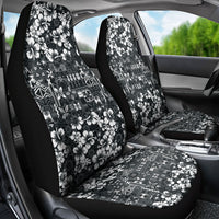 Black Hawaiian Tapa Tribal Hibiscus Car Seat Cover