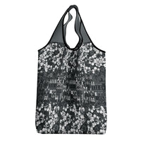 Black Hawaiian Tapa Tribal Hibiscus Grocery Bag