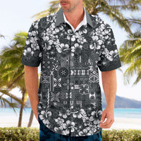 Black Hawaiian Tapa Tribal Hibiscus Hawaiian Shirt