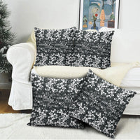 Black Hawaiian Tapa Tribal Hibiscus Pillow Cover