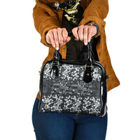 Black Hawaiian Tapa Tribal Hibiscus Shoulder Handbag