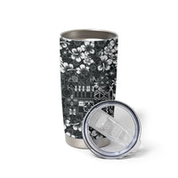Black Hawaiian Tapa Tribal Hibiscus Tumbler Cup