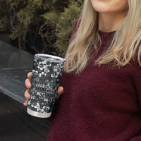 Black Hawaiian Tapa Tribal Hibiscus Tumbler Cup