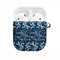 Blue Hawaiian Tapa Tribal Hibiscus AirPods Case