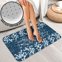 Blue Hawaiian Tapa Tribal Hibiscus Bathroom Set