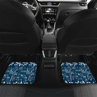 Blue Hawaiian Tapa Tribal Hibiscus Car Mats