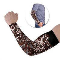 Burgundy Hawaiian Tapa Tribal Hibiscus Arm Sleeves