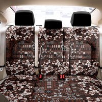 Burgundy Hawaiian Tapa Tribal Hibiscus Back Car Seat Cover
