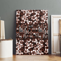 Burgundy Hawaiian Tapa Tribal Hibiscus Canvas Wall Art