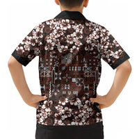 Burgundy Hawaiian Tapa Tribal Hibiscus Hawaiian Shirt