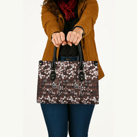 Burgundy Hawaiian Tapa Tribal Hibiscus Leather Bag
