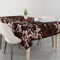 Burgundy Hawaiian Tapa Tribal Hibiscus Tablecloth
