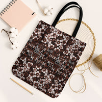 Burgundy Hawaiian Tapa Tribal Hibiscus Tote Bag