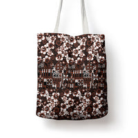 Burgundy Hawaiian Tapa Tribal Hibiscus Tote Bag