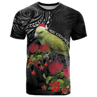 Meri Kirihimete Kakapo T Shirt Black Silver Fern Christmas Vibe