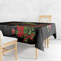 Meri Kirihimete Kakapo Tablecloth Black Silver Fern Christmas Vibe