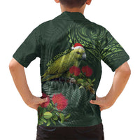 Meri Kirihimete Kakapo Family Matching Tank Maxi Dress and Hawaiian Shirt Green Silver Fern Christmas Vibe LT9 - Polynesian Pride