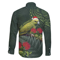 Meri Kirihimete Kakapo Family Matching Tank Maxi Dress and Hawaiian Shirt Green Silver Fern Christmas Vibe LT9 - Polynesian Pride