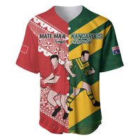 Australia-Tonga Rugby Pacific Custom Baseball Jersey The Kangaroos and Mate Ma'a Tonga LT9 Red-Green - Polynesian Pride