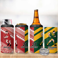 Australia-Tonga Rugby Pacific Custom 4 in 1 Can Cooler Tumbler The Kangaroos and Mate Ma'a Tonga