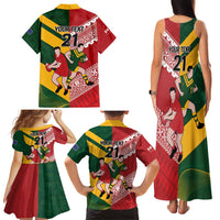 Australia-Tonga Rugby Pacific Custom Family Matching Tank Maxi Dress and Hawaiian Shirt The Kangaroos and Mate Ma'a Tonga