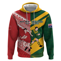 Australia-Tonga Rugby Pacific Custom Zip Hoodie The Kangaroos and Mate Ma'a Tonga