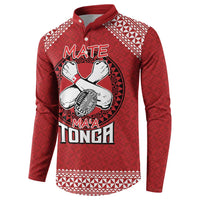 Tonga Rugby XIII Custom Button Sweatshirt Mate Ma'a Tonga with Ngatu Pattern
