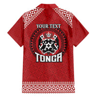 Tonga Rugby XIII Custom Family Matching Off The Shoulder Long Sleeve Dress and Hawaiian Shirt Mate Ma'a Tonga with Ngatu Pattern