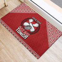 Tonga Rugby XIII Custom Rubber Doormat Mate Ma'a Tonga with Ngatu Pattern