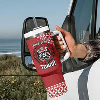 Tonga Rugby XIII Custom Tumbler With Handle Mate Ma'a Tonga with Ngatu Pattern