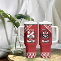 Tonga Rugby XIII Custom Tumbler With Handle Mate Ma'a Tonga with Ngatu Pattern